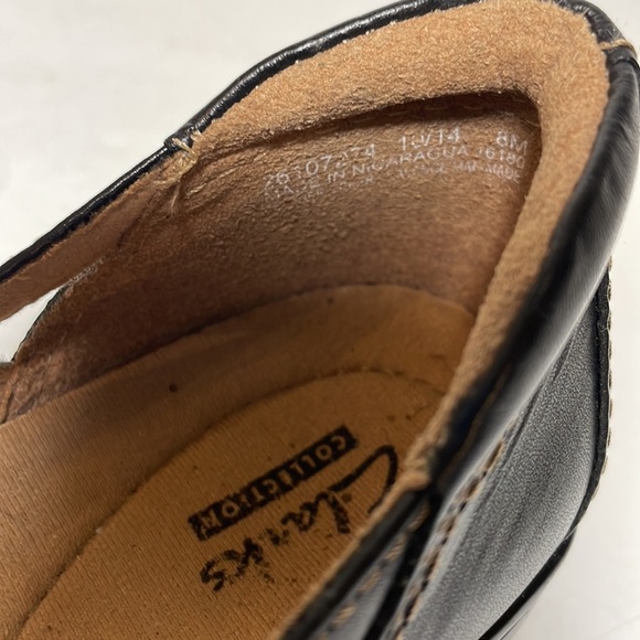 Clarks Women’s Evianna Peal Leather Flat Shoes Black 8 - Picture 7 of 8